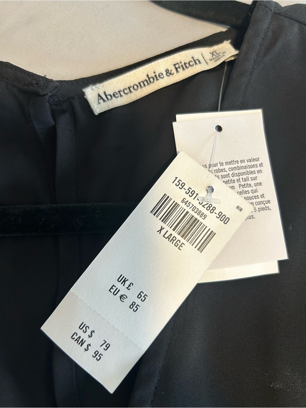 Abercrombie & Fitch Black Long-Sleeve Mini Dress with Button Front - Picture 2 of 7